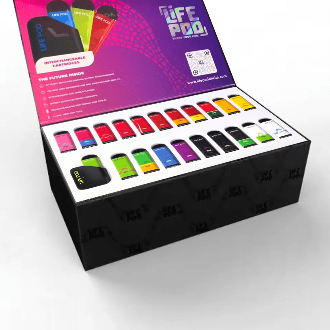 Mega Box Life Pod - 21 x Vape Desechable 8000 Puffs 1 Mega Box Life Pod - 21 x Vape Desechable 8000 Puffs
